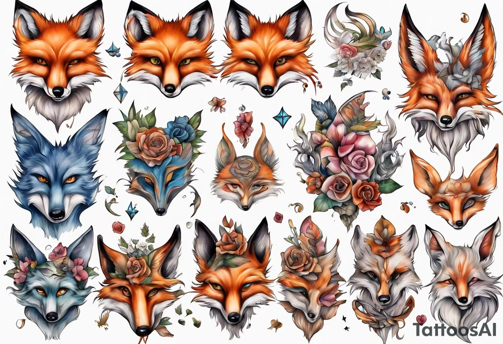 Eulenfuchs fantasie tattoo idea