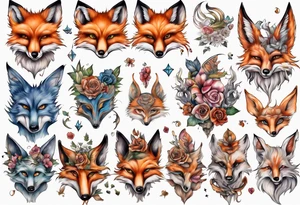Eulenfuchs fantasie tattoo idea