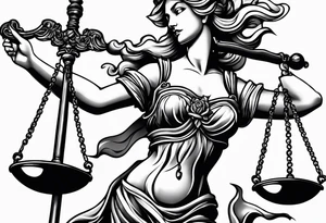 lady justice and blood tattoo idea