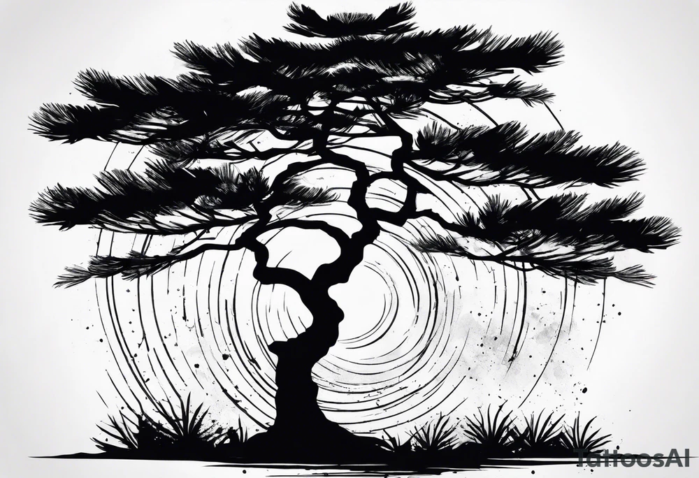 Pine tree silhoette tattoo idea