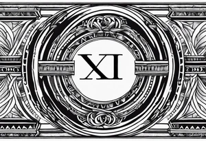 Leg band Roman numerals IX XI tattoo idea