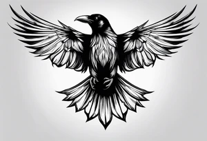 simple crow tattoo line artwork looking for the top down tattoo idea