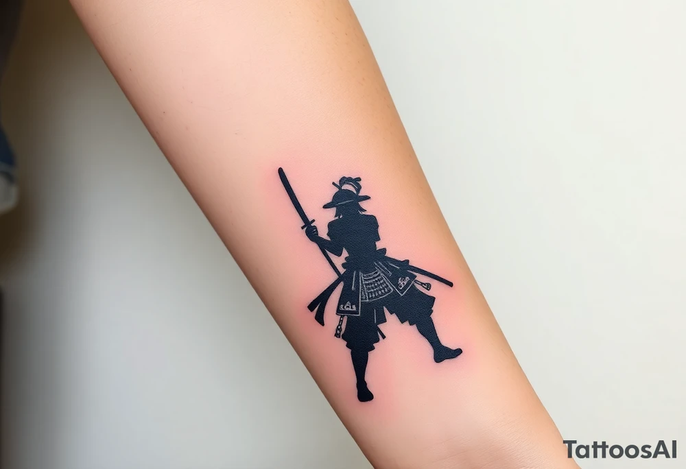 samurai warrior silhouette tattoo idea