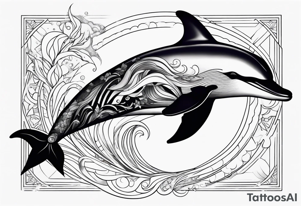 Aquarius spirit animal dolphin tattoo idea