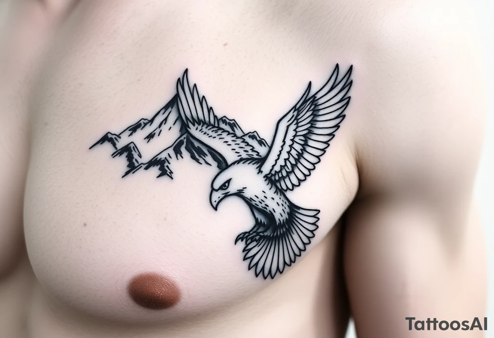 mountains and an eagle tattoo idea