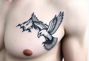 mountains and an eagle tattoo idea