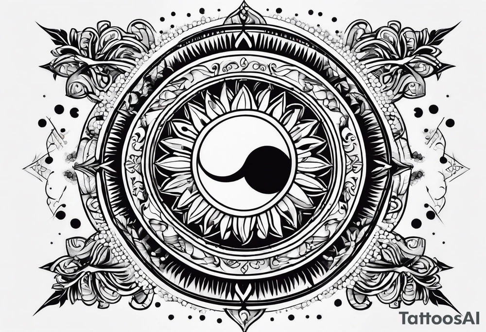 sun with rays tattoo idea