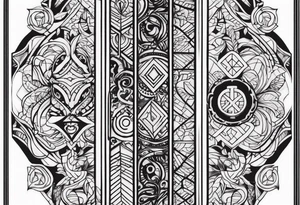 power text vertical tattoo idea
