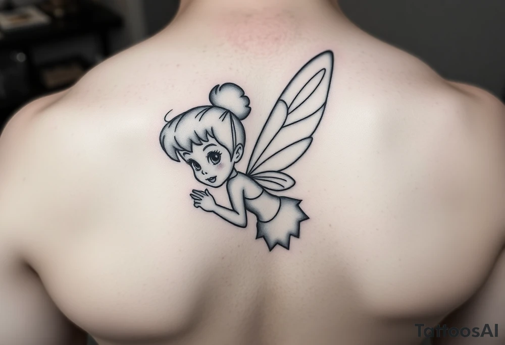 Tinkerbell all shaded tattoo idea