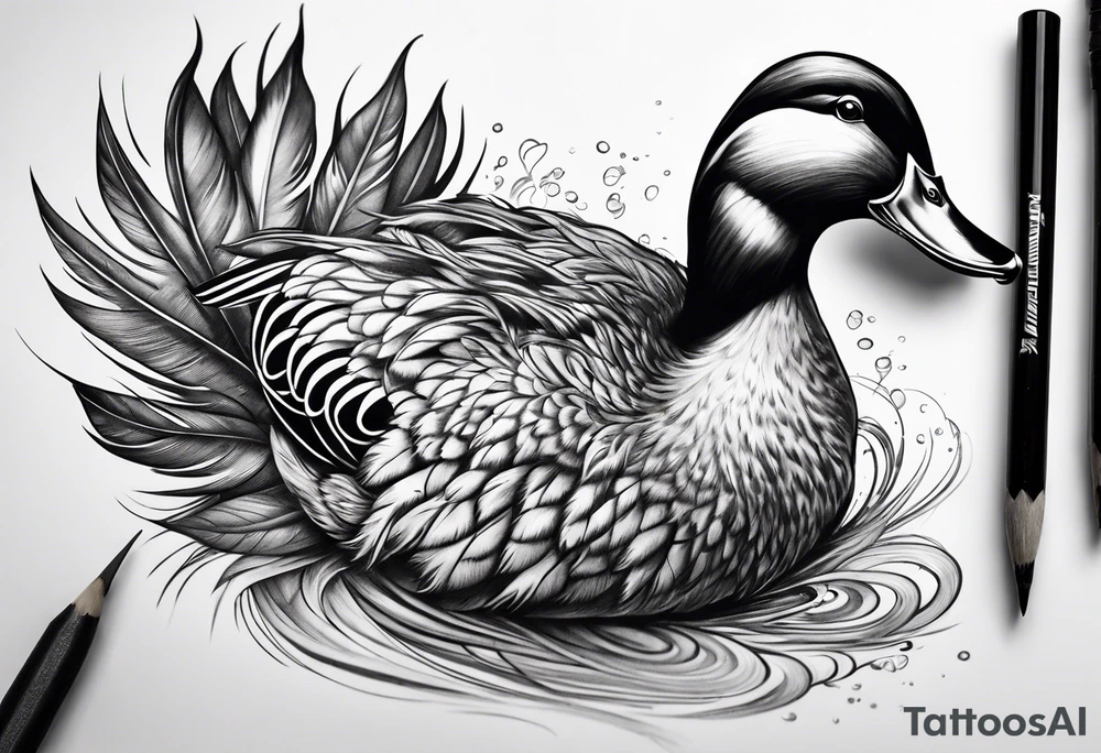 duck feather tattoo idea