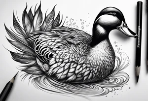 duck feather tattoo idea