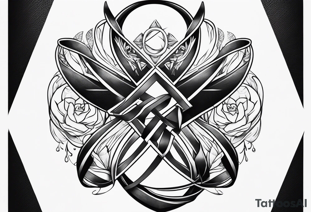 Cancer ribbon chest tattoo tattoo idea