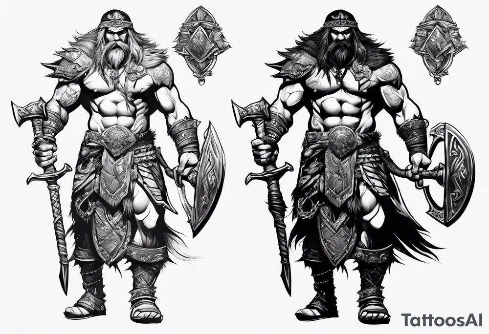 Barbarian Coming out of a story tattoo idea