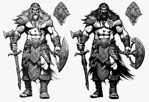 Barbarian Coming out of a story tattoo idea