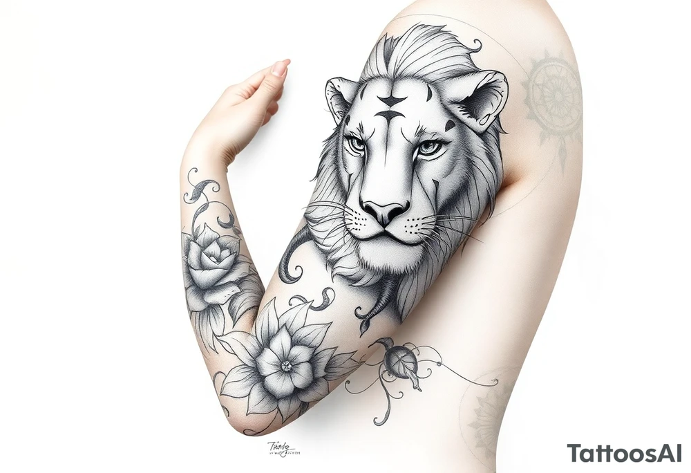 Leo who is hurt and trying to recover from addiction tattoo idea