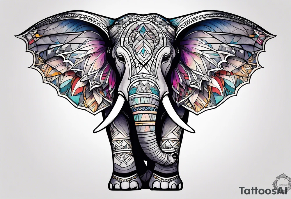 winged elephant tattoo idea