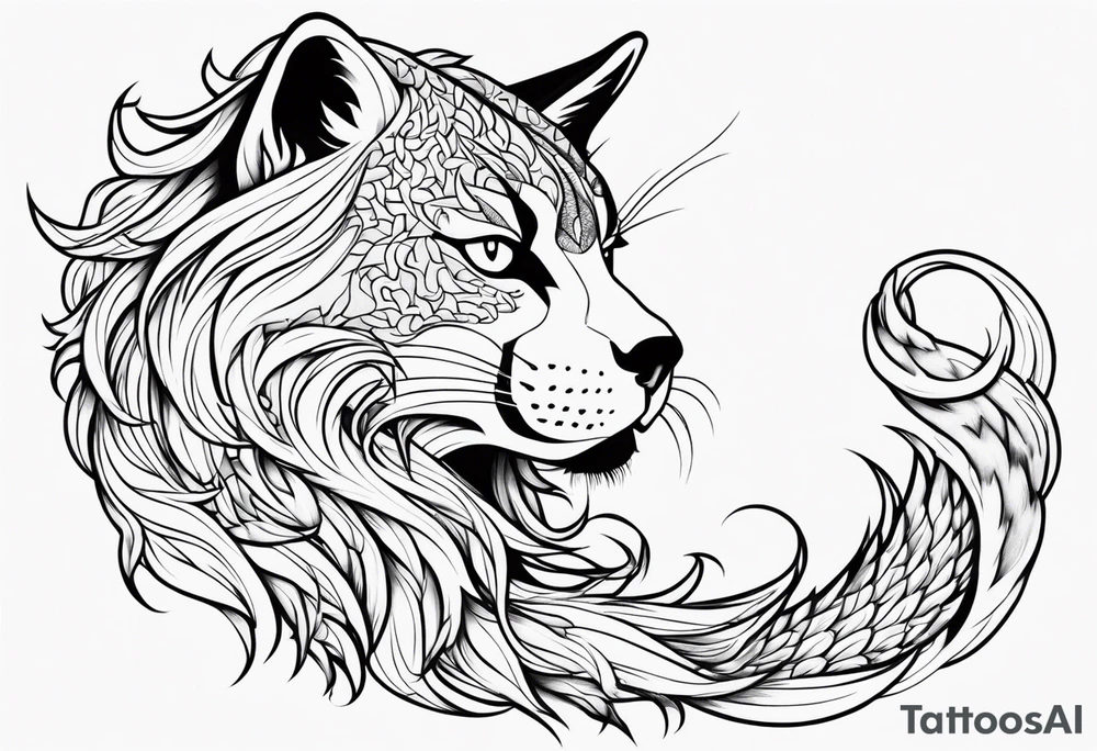 nine tailed fox demon slayer anime leopard skin tattoo idea