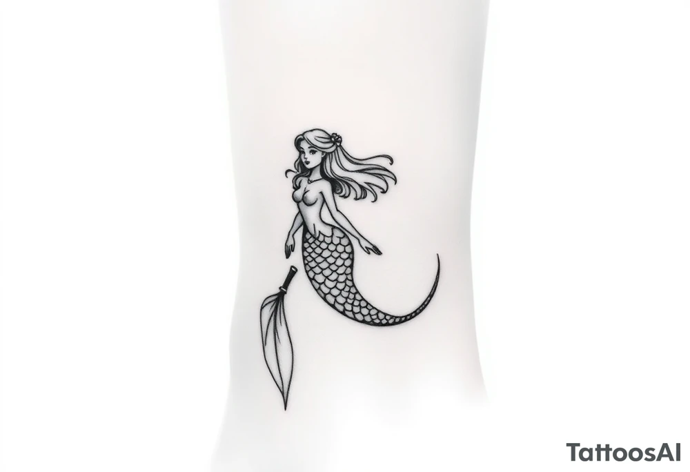 Injured mermaid tattoo idea