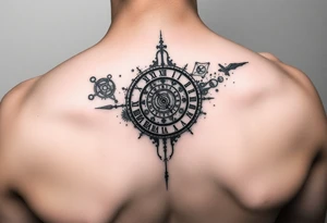 Space-time, universe, spiral clock tattoo idea