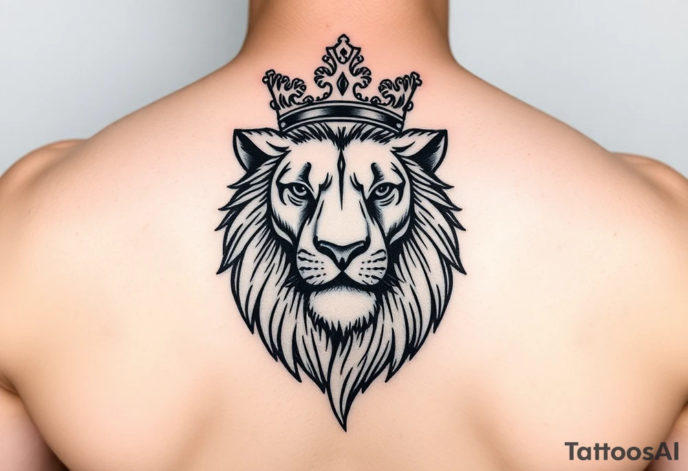 Lion wearing a crown tattoo idea