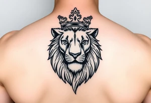 Lion wearing a crown tattoo idea