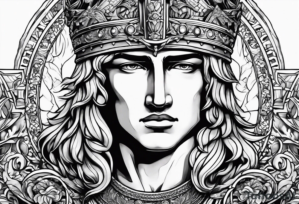 Alexander the Great gold chain tattoo idea