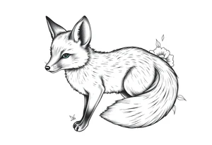 cute innocent fox tattoo idea