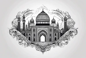 israel city vector 
swirl  vignette tattoo idea