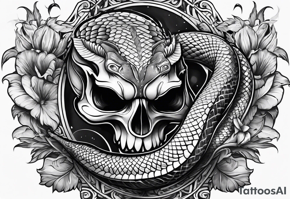 snake wrapped around a dagger tattoo idea