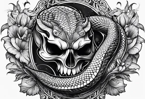 snake wrapped around a dagger tattoo idea