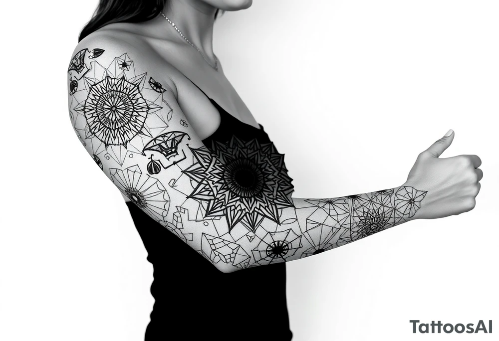 bold line dark witchstyle tattoo idea