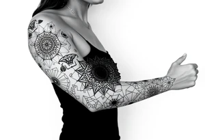 bold line dark witchstyle tattoo idea