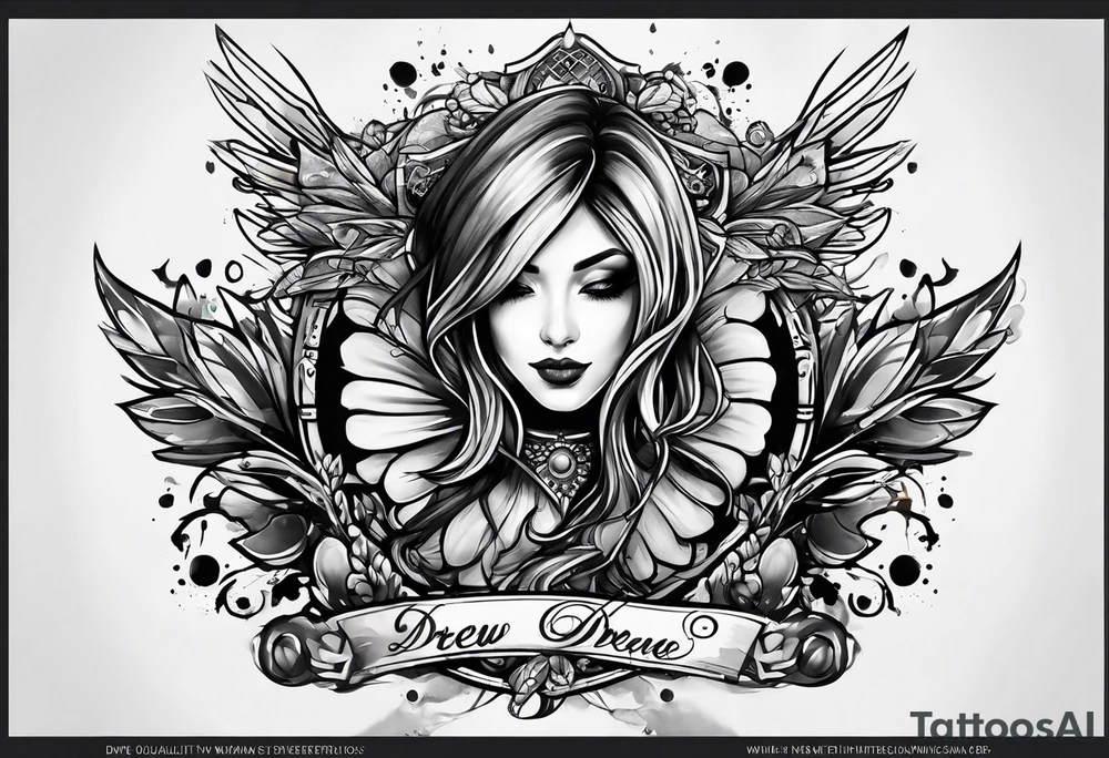 I want the name "Drew" tattoo idea