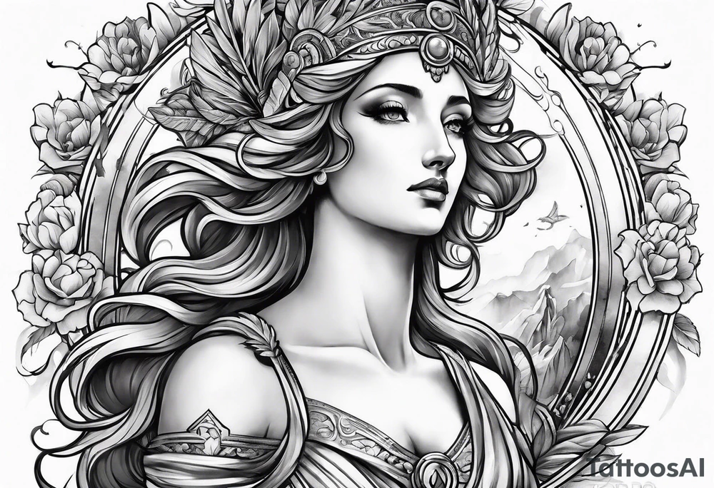 greek mythology arm sleeve tattoo idea