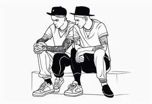 italian male twins on ankles tattoo idea