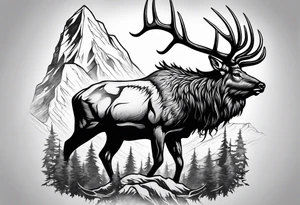 Leshy riding elk tattoo idea