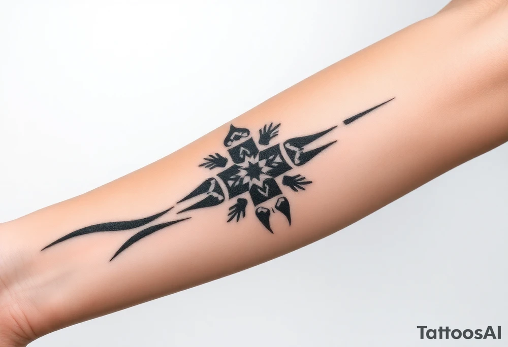 Thick tribal forearm cover up for a thick travel. S***** tattoo that wraps around my whole arm has to be thick. Has to be dark. Has to be nice tattoo idea