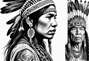 Tohono Oʼodham Native American tribe tattoo idea