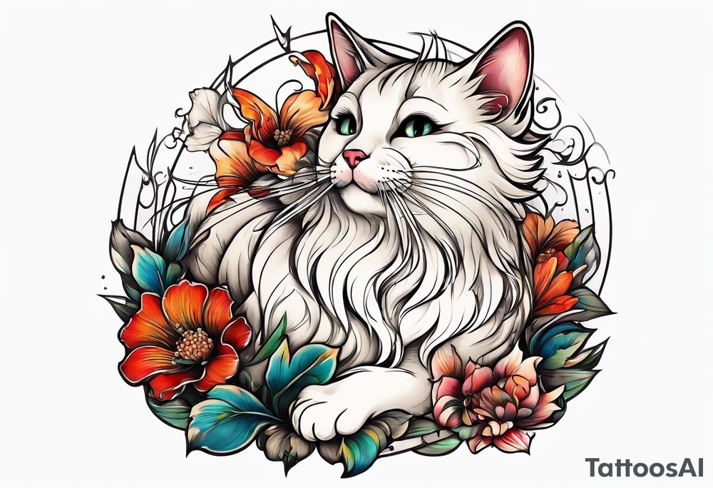 Cat playing with a mouse tattoo idea