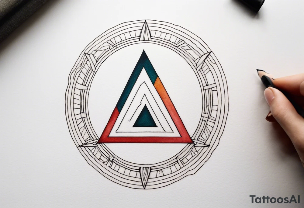 letter delta inside a circle, subtle, for a young woman tattoo idea