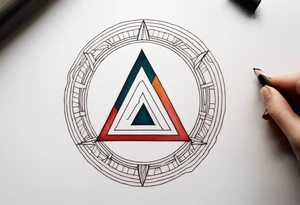 letter delta inside a circle, subtle, for a young woman tattoo idea