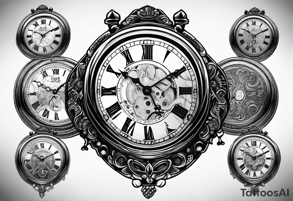 Pocket watch with numbers 2 8 8 6 0 2 5 3 2 0 2 4 tattoo idea