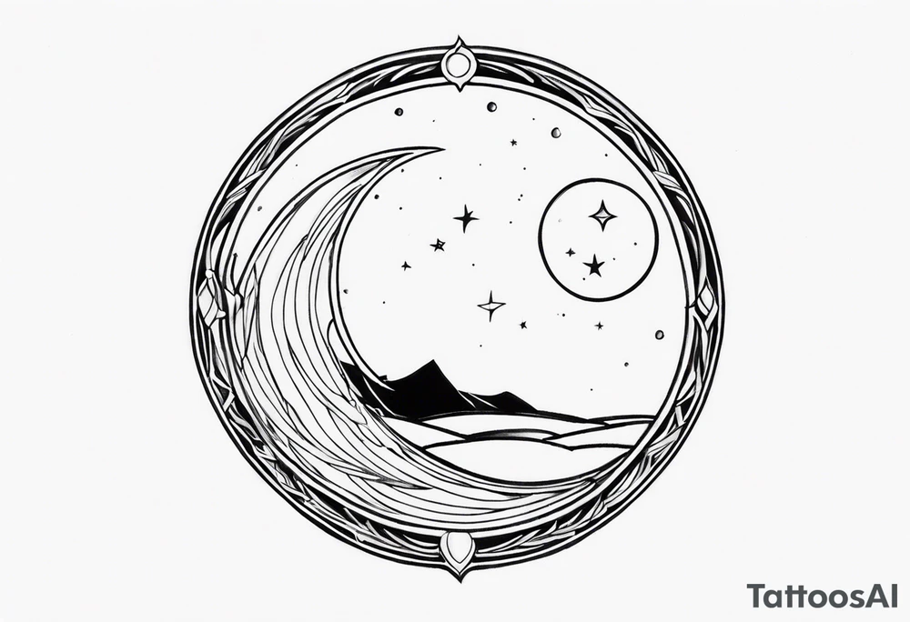 sacred moon tattoo idea