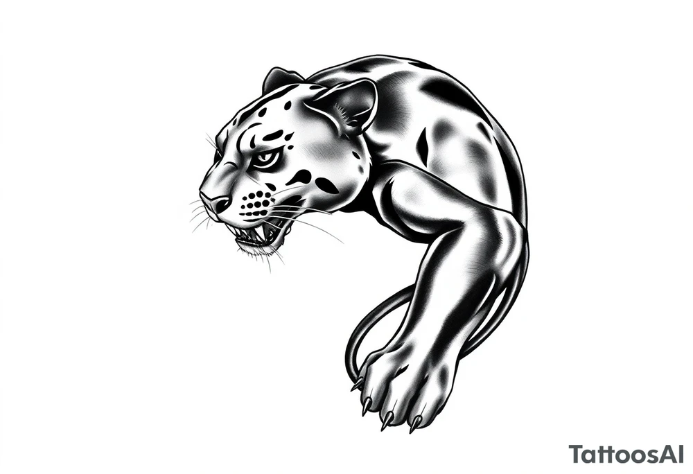 Improvise some design around a black panther tattoo idea