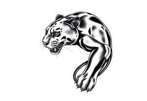 Improvise some design around a black panther tattoo idea