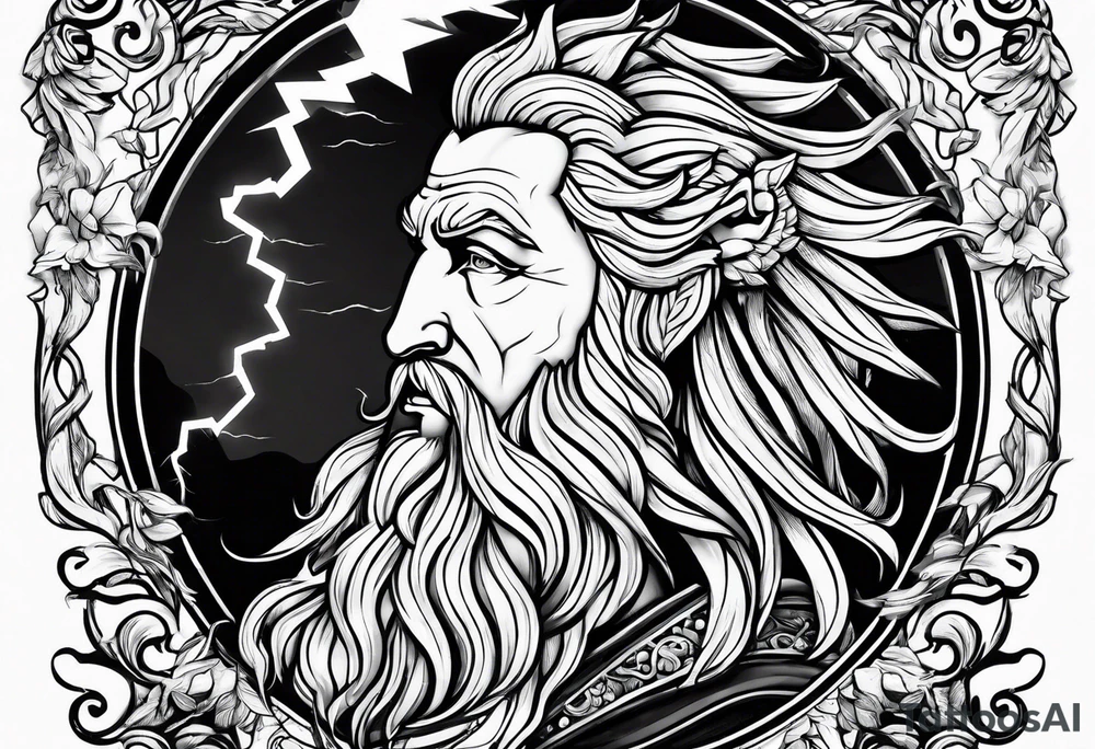 zeus with lightning tattoo idea