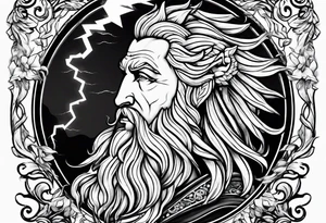 zeus with lightning tattoo idea