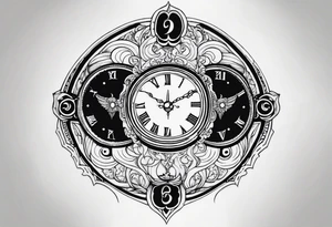 Janus, timeless clock tattoo idea