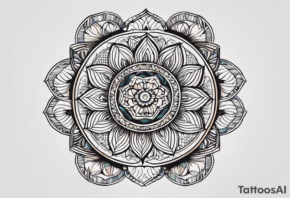I'd like a minimalist geometric tattoo design symbolizing balance in life.  The design should be abstract. I'm open to various geometric shapes and patterns, but prioritize a harmonious and balanced overall look. tattoo idea