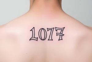 Numbers minimalist date tattoo idea